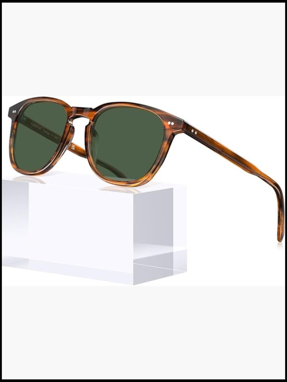 Polarized UV Protection Sunglasses, Acetate Square Frame, Outdoor Driving